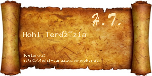 Hohl Terézia névjegykártya